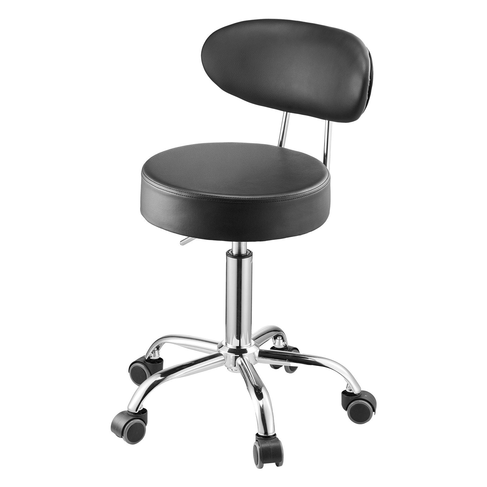 Shop Stool with Backrest, Pneumatic Garage Seat/Work Stool with Wheels, 300 lbs Load, Adjustable Roller Creeper Seat, 360? Swivel Padded Workshop Stool, for Garage, Shop & Auto Repair, Black LuxuryLifeWay Online Store
