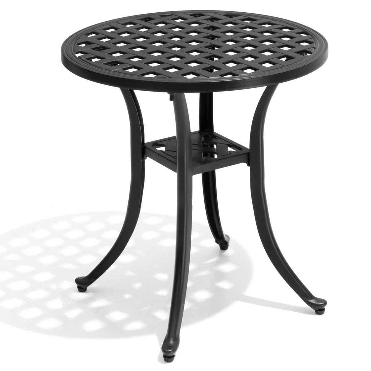 Round Weather Resistant Black Powder Coated Aluminum Outdoor Patio Bistro Table LuxuryLifeWay Online Store