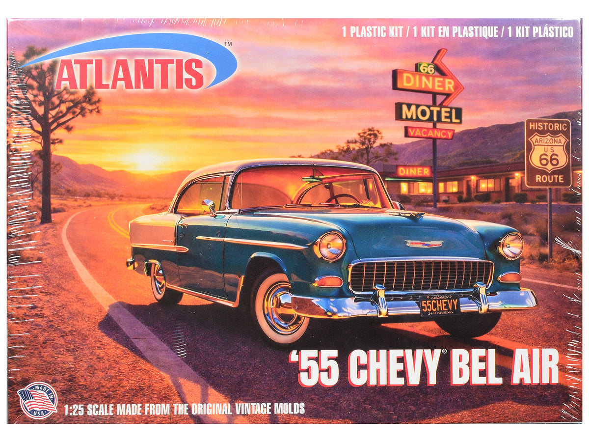 Skill 3 Model Kit 1955 Chevrolet Bel Air Hardtop "Route 66" 1/25 Scale Model by Atlantis LuxuryLifeWay Online Store