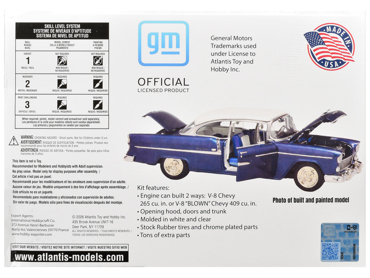 Skill 3 Model Kit 1955 Chevrolet Bel Air Hardtop "Route 66" 1/25 Scale Model by Atlantis LuxuryLifeWay Online Store
