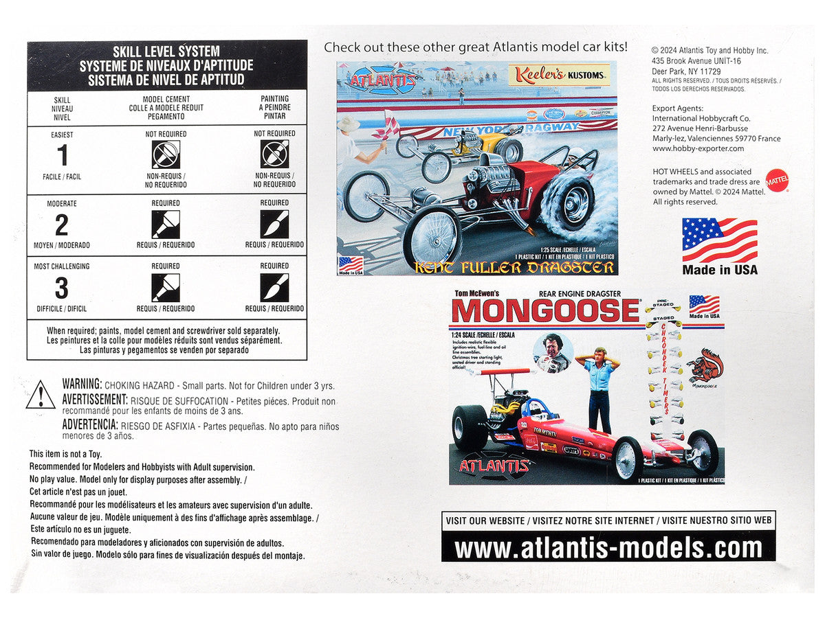 Skill 2 Model Kit Don the Snake Prudhomme's "AA" Fuel Front Engine Rail Dragste 1/24 Scale Model by Atlantis LuxuryLifeWay Online Store