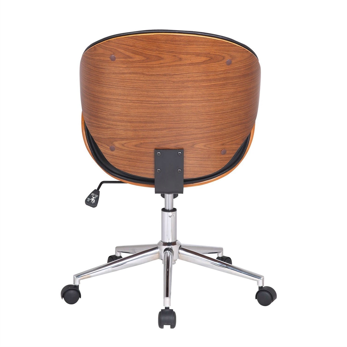 Modern Classic Walnut / Black Faux Leather Office Chair with Curved Seat LuxuryLifeWay Online Store