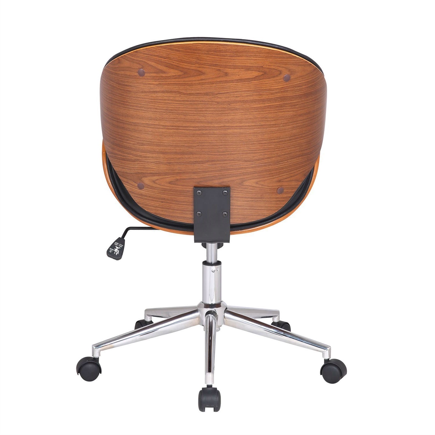 Modern Classic Walnut / Black Faux Leather Office Chair with Curved Seat LuxuryLifeWay Online Store