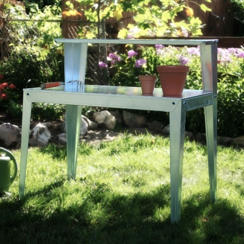 Galvanized Steel Potting Bench Garden Workstation Rack Table LuxuryLifeWay Online Store