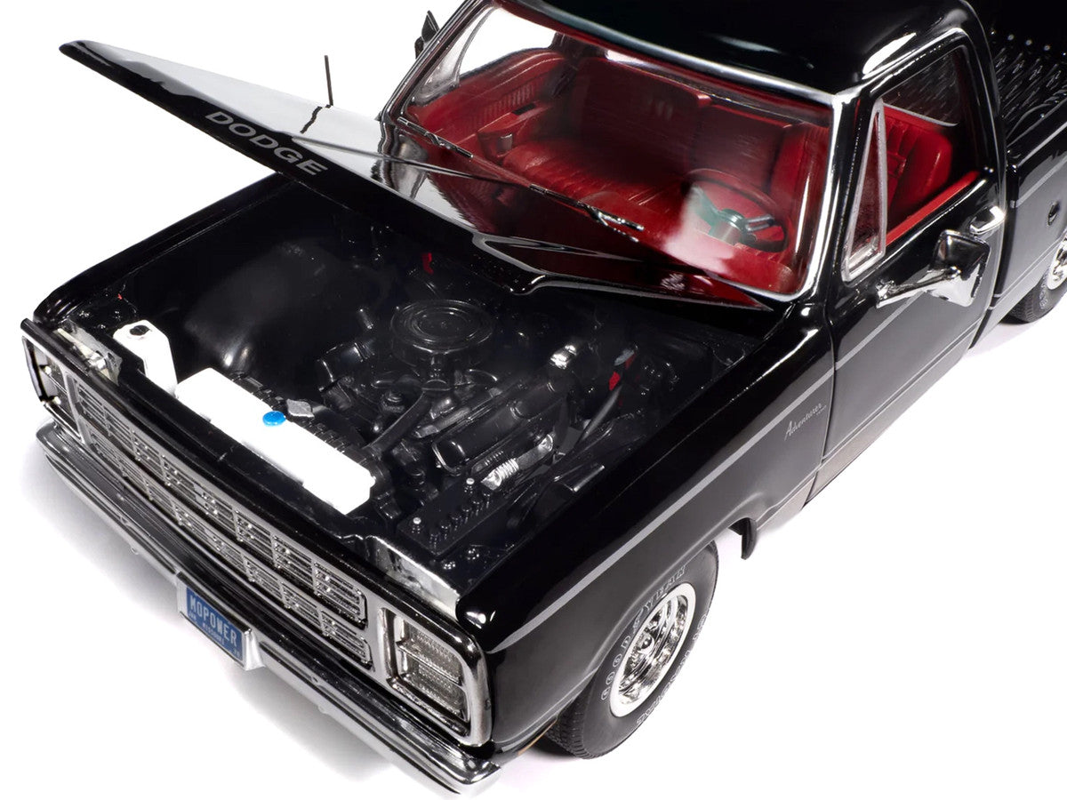 1979 Dodge Adventurer Sweptline Pickup Truck Black with Red Interior "American Muscle" Series 1/18 Diecast Model Car by Auto World LuxuryLifeWay Online Store