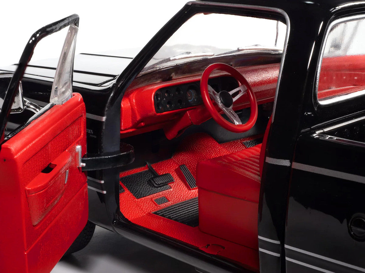 1979 Dodge Adventurer Sweptline Pickup Truck Black with Red Interior "American Muscle" Series 1/18 Diecast Model Car by Auto World LuxuryLifeWay Online Store