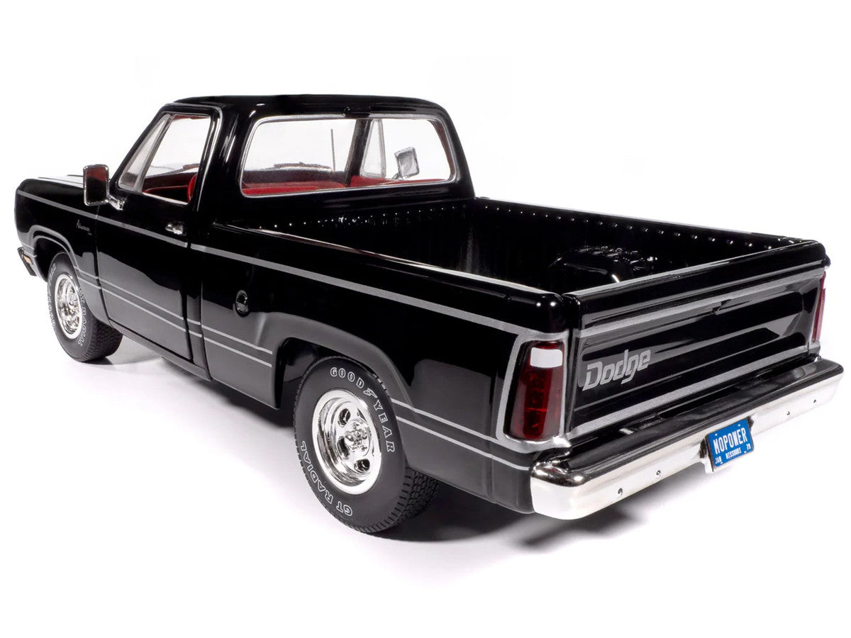 1979 Dodge Adventurer Sweptline Pickup Truck Black with Red Interior "American Muscle" Series 1/18 Diecast Model Car by Auto World LuxuryLifeWay Online Store