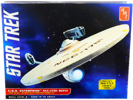 Skill 2 Model Kit U.S.S. Enterprise NCC-1701 Refit Starship "Star Trek" 1/537 Scale Model by AMT LuxuryLifeWay Online Store