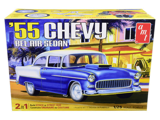 Skill 2 Model Kit 1955 Chevrolet Bel Air Sedan 2-in-1 Kit 1/25 Scale Model by AMT LuxuryLifeWay Online Store