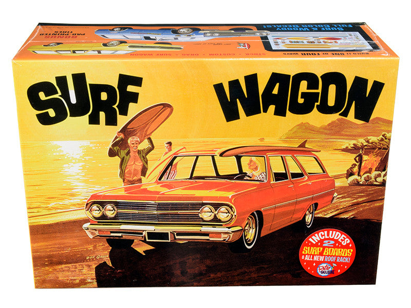 Skill 2 Model Kit 1965 Chevrolet Chevelle "Surf Wagon" with Two Surf Boards 4 in 1 Kit 1/25 Scale Model by AMT LuxuryLifeWay Online Store