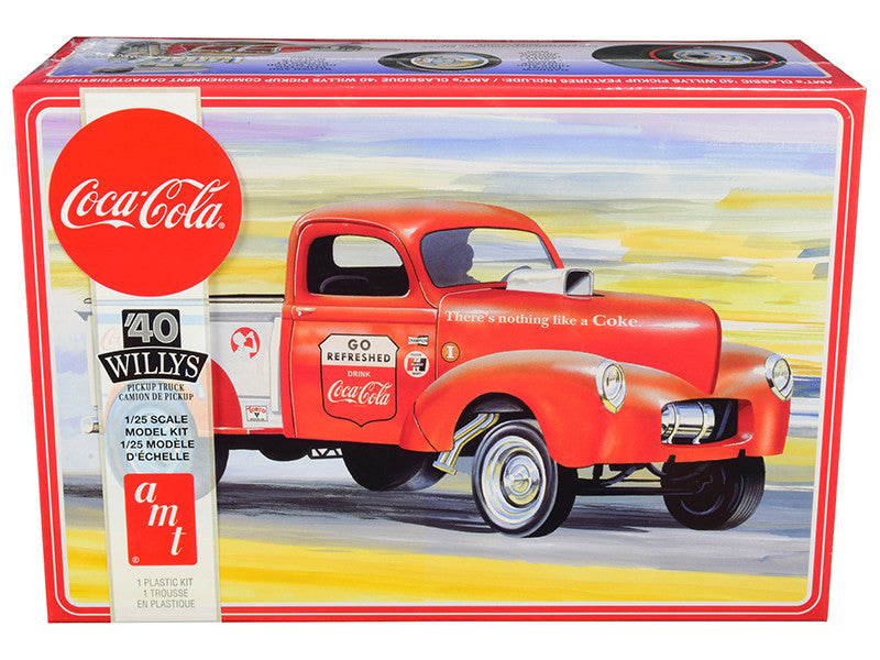 Skill 3 Model Kit 1940 Willys Gasser Pickup Truck "Coca-Cola" 1/25 Scale Model by AMT LuxuryLifeWay Online Store