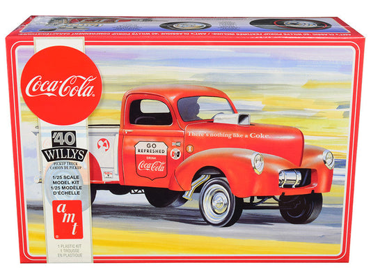 Skill 3 Model Kit 1940 Willys Gasser Pickup Truck "Coca-Cola" 1/25 Scale Model by AMT LuxuryLifeWay Online Store