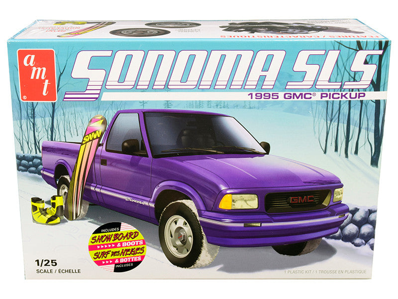 Skill 2 Model Kit 1995 GMC Sonoma SLS Pickup Truck with Snowboard and Boots 1/25 Scale Model by AMT LuxuryLifeWay Online Store