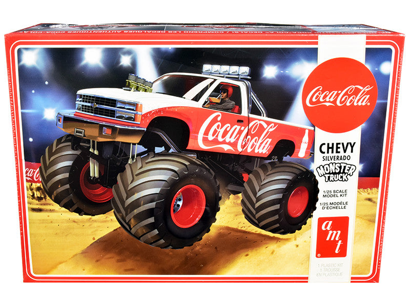 Skill 2 Model Kit Chevrolet Silverado Monster Truck "Coca-Cola" 1/25 Scale Model by AMT LuxuryLifeWay Online Store