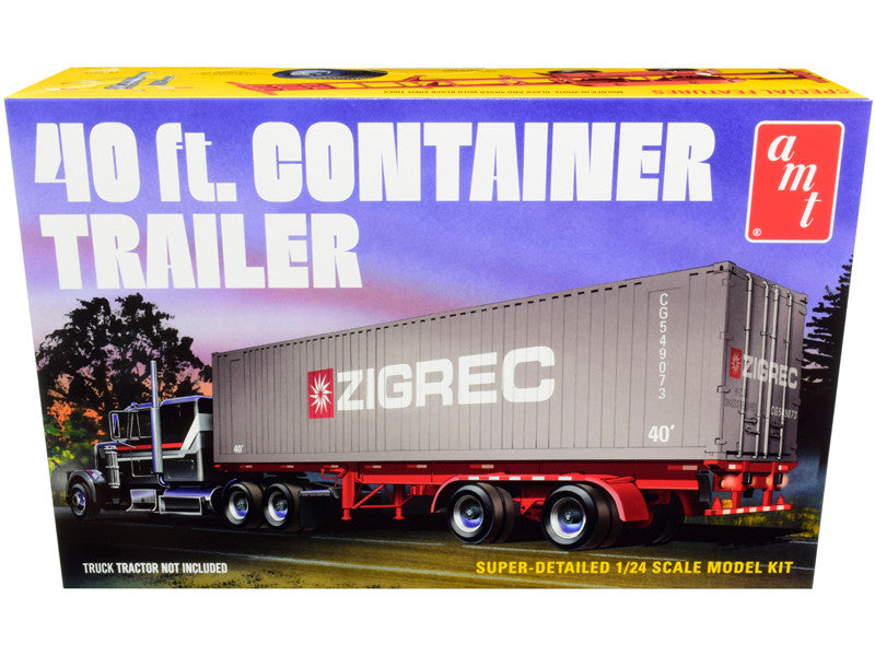 Skill 3 Model Kit 40' Container Trailer 1/24 Scale Model by AMT LuxuryLifeWay Online Store