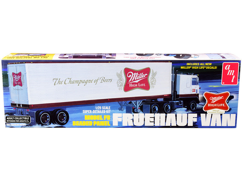 Skill 3 Model Kit Fruehauf FB Beaded Panel Van Trailer "Miller" 1/25 Scale Model by AMT LuxuryLifeWay Online Store