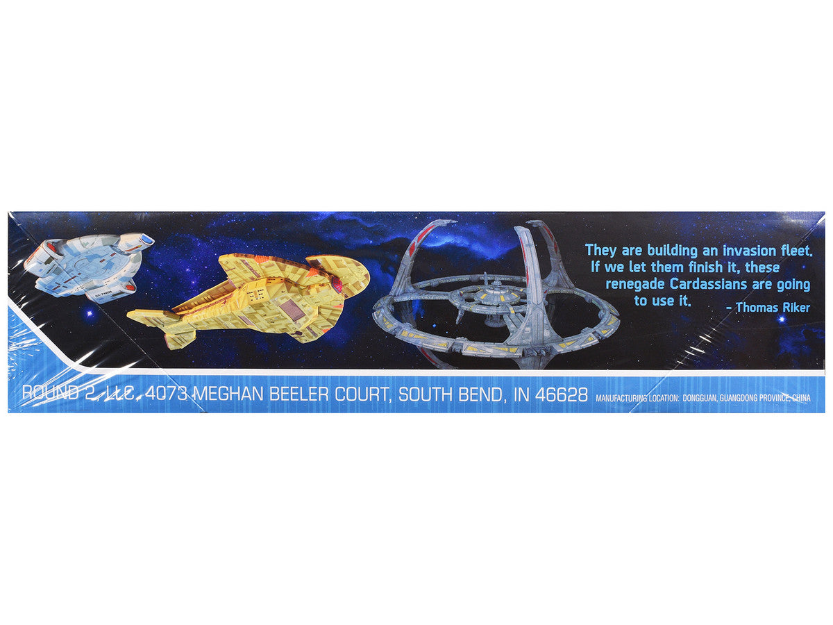 Skill 2 Model Kit Deep Space 9 Space Station with USS Defiant NX-74205 Space Ship and Cadassian Keldon-Class Cruiser "Star Trek: Deep Space Nine" (1993-1999) TV Series 1/3300 Scale Model by AMT LuxuryLifeWay Online Store