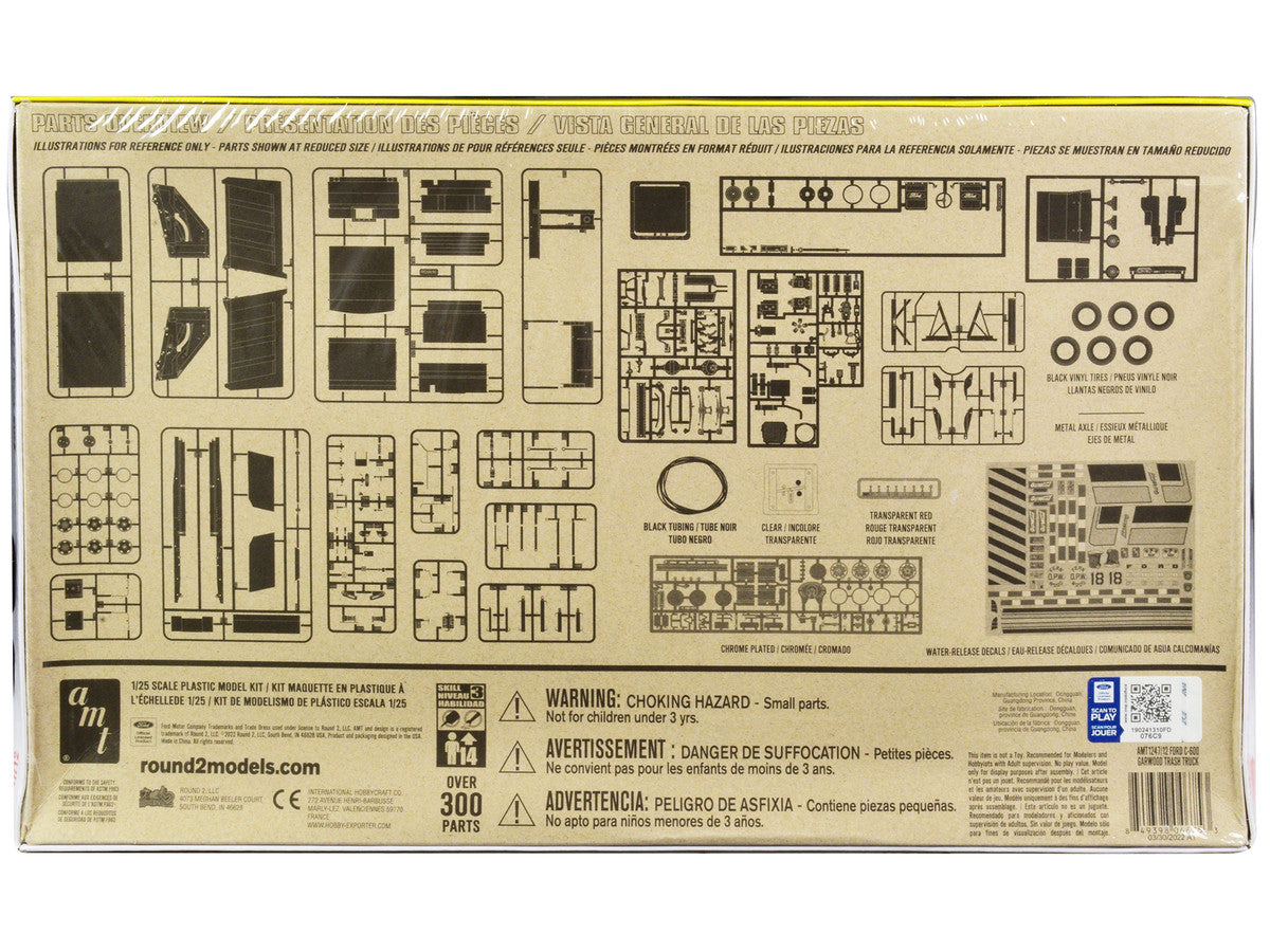 Skill 3 Model Kit Ford C-900 GarWood Refuse Garbage Truck with Load-Packer 1/25 Scale Model by AMT LuxuryLifeWay Online Store