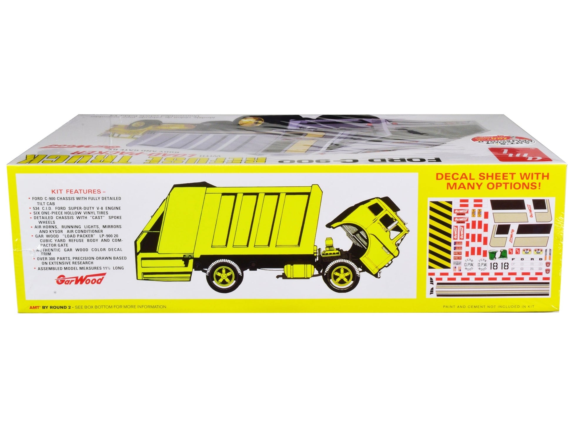 Skill 3 Model Kit Ford C-900 GarWood Refuse Garbage Truck with Load-Packer 1/25 Scale Model by AMT LuxuryLifeWay Online Store