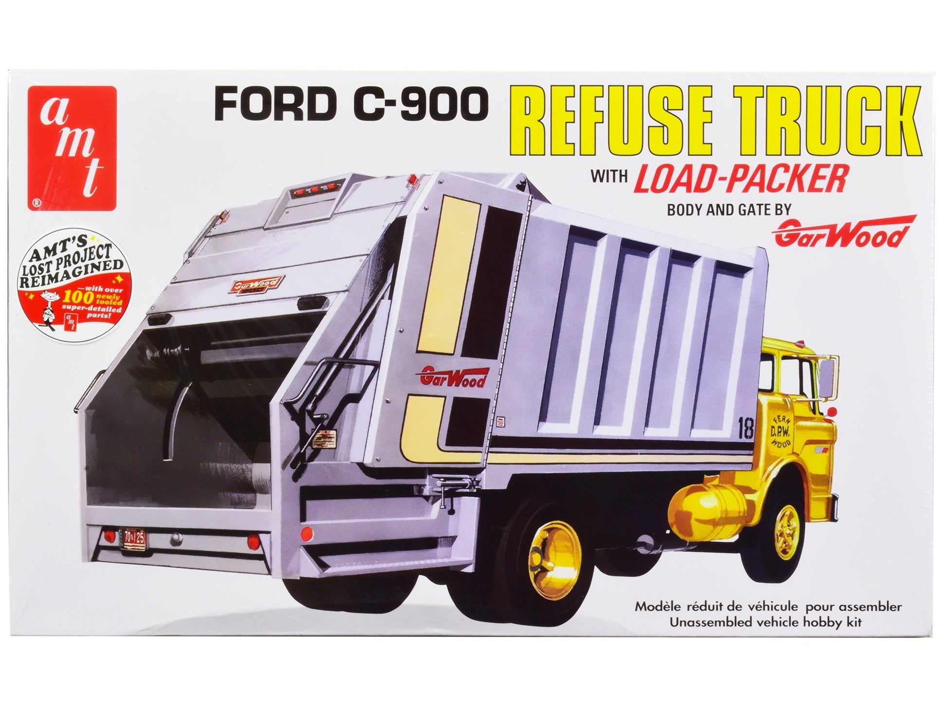 Skill 3 Model Kit Ford C-900 GarWood Refuse Garbage Truck with Load-Packer 1/25 Scale Model by AMT LuxuryLifeWay Online Store