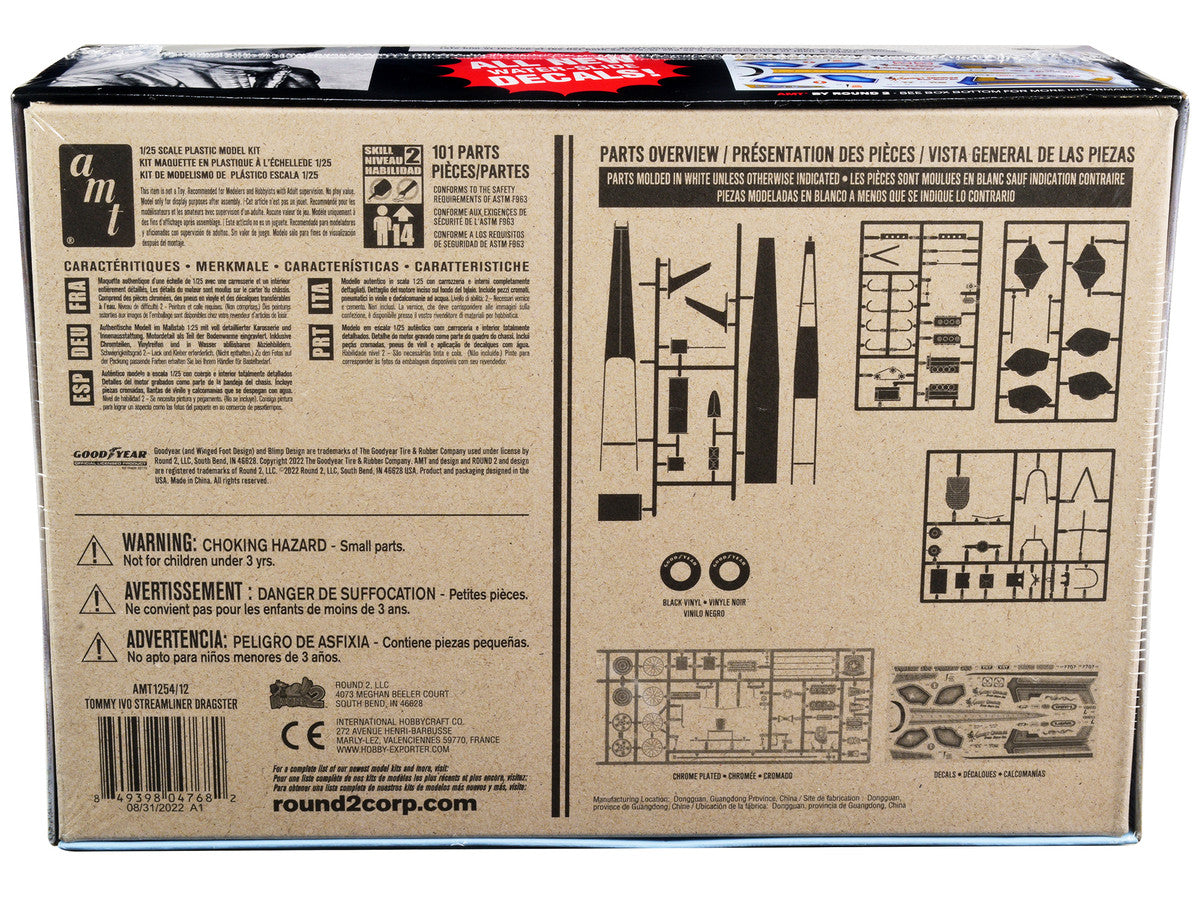 Skill 2 Model Kit Tommy Ivo Streamliner Dragster 1/25 Scale Model by AMT LuxuryLifeWay Online Store