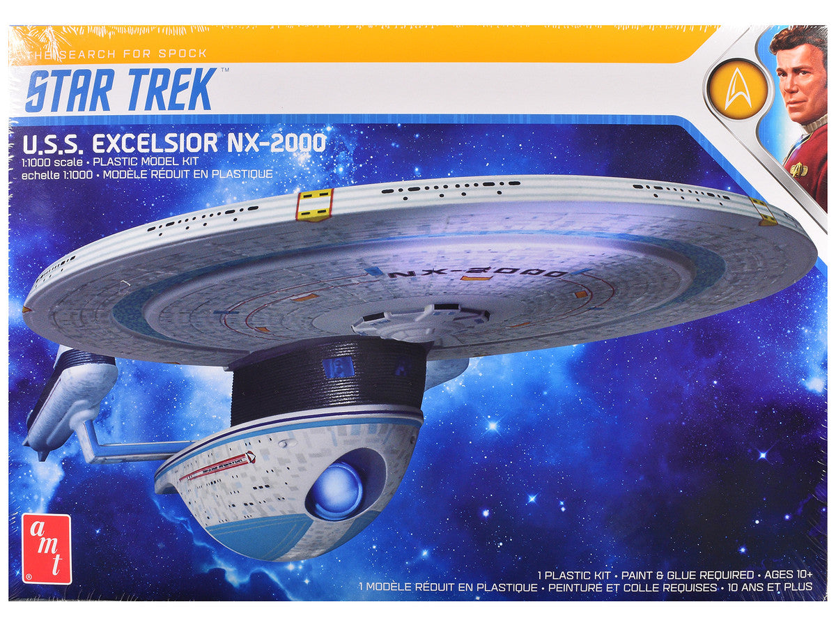 Skill 2 Model Kit U.S.S. Excelsior NX-2000 Space Ship "Star Trek III: The Search for Spock" (1984) Movie 1/1000 Scale Model by AMT LuxuryLifeWay Online Store