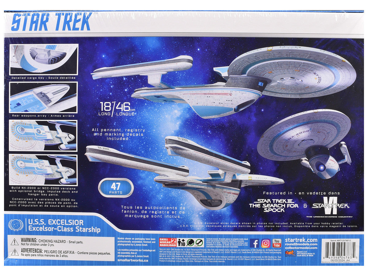 Skill 2 Model Kit U.S.S. Excelsior NX-2000 Space Ship "Star Trek III: The Search for Spock" (1984) Movie 1/1000 Scale Model by AMT LuxuryLifeWay Online Store
