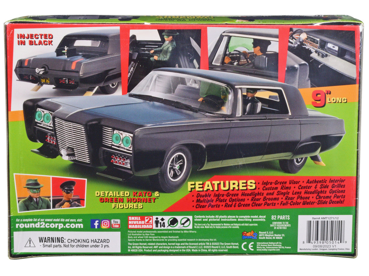 Skill 2 Model Kit Black Beauty "The Green Hornet" (1966–1967) TV Series with Green Hornet and Kato Figures 1/25 Scale Model by AMT LuxuryLifeWay Online Store