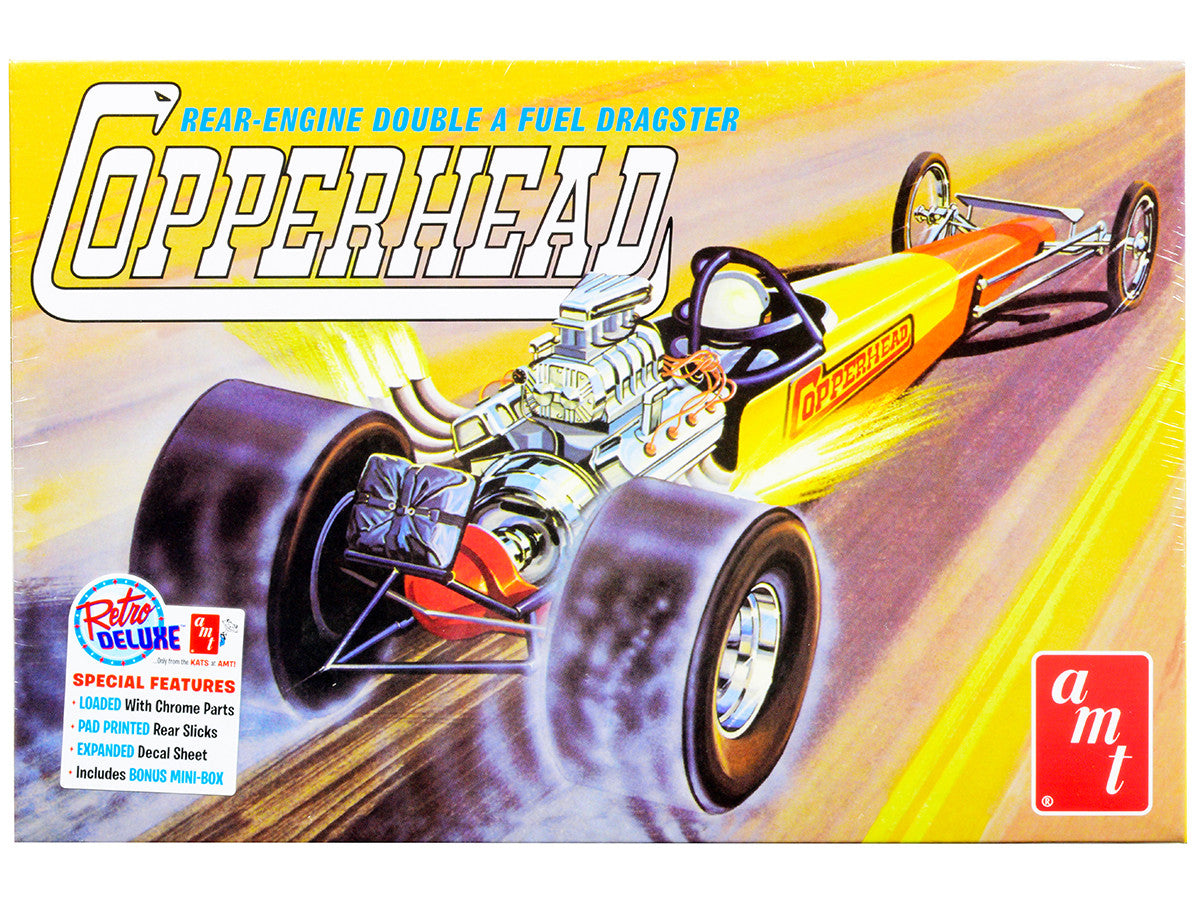 Skill 2 Model Kit 1934 Copperhead Rear-Engine Double A Fuel Dragster 1/25 Scale Model by AMT LuxuryLifeWay Online Store