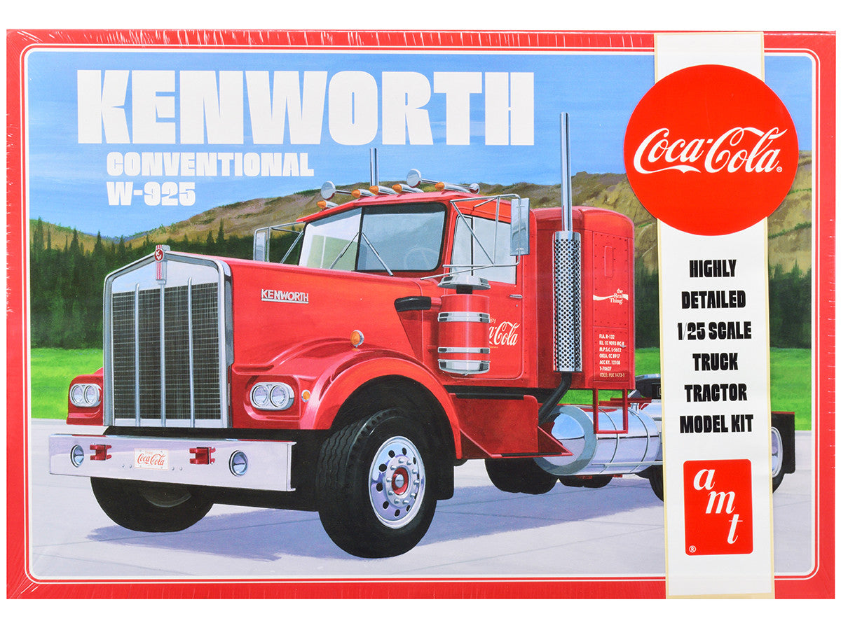 Skill 3 Model Kit Kenworth Conventional W-925 Tractor Truck "Coca-Cola" 1/25 Scale Model by AMT LuxuryLifeWay Online Store