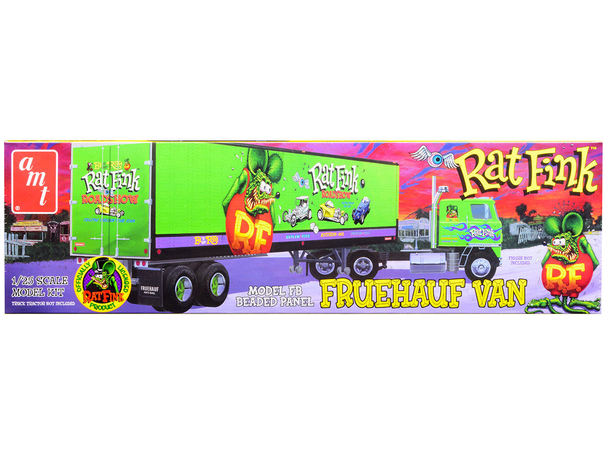 Skill 3 Model Kit Fruehauf FB Beaded Panel Van Trailer "Rat Fink" 1/25 Scale Model by AMT LuxuryLifeWay Online Store