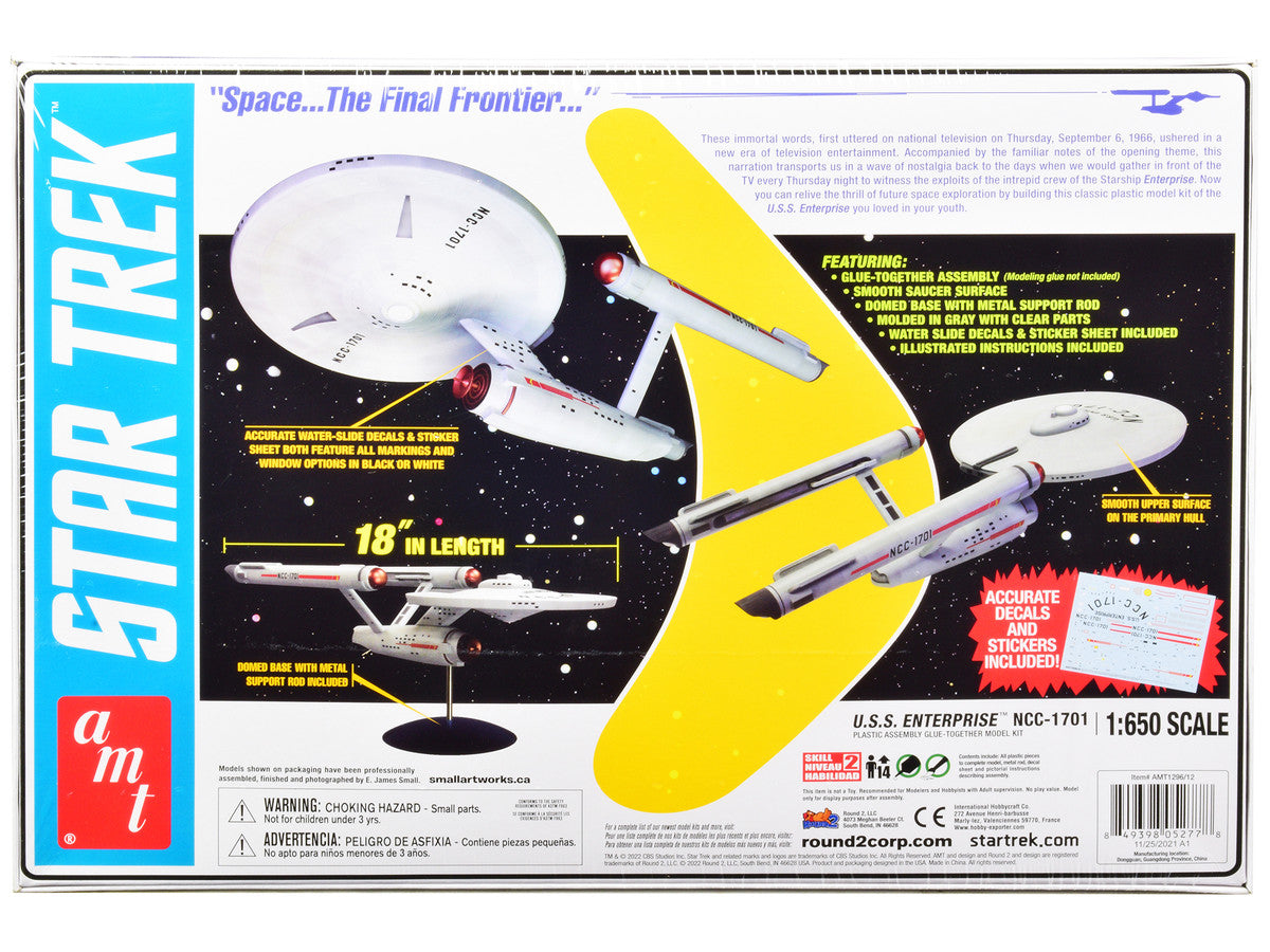 Skill 2 Model Kit U.S.S. Enterprise NCC-1701 Space Ship "Star Trek" 1/650 Scale Model by AMT LuxuryLifeWay Online Store