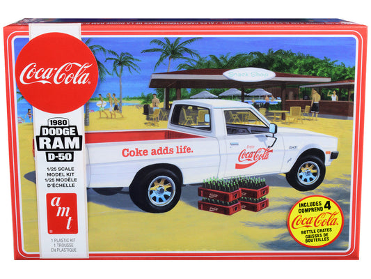 Skill 3 Model Kit 1980 Dodge Ram D-50 Pickup Truck "Coca-Cola" Four Bottle Crates 1/25 Scale Model by AMT LuxuryLifeWay Online Store