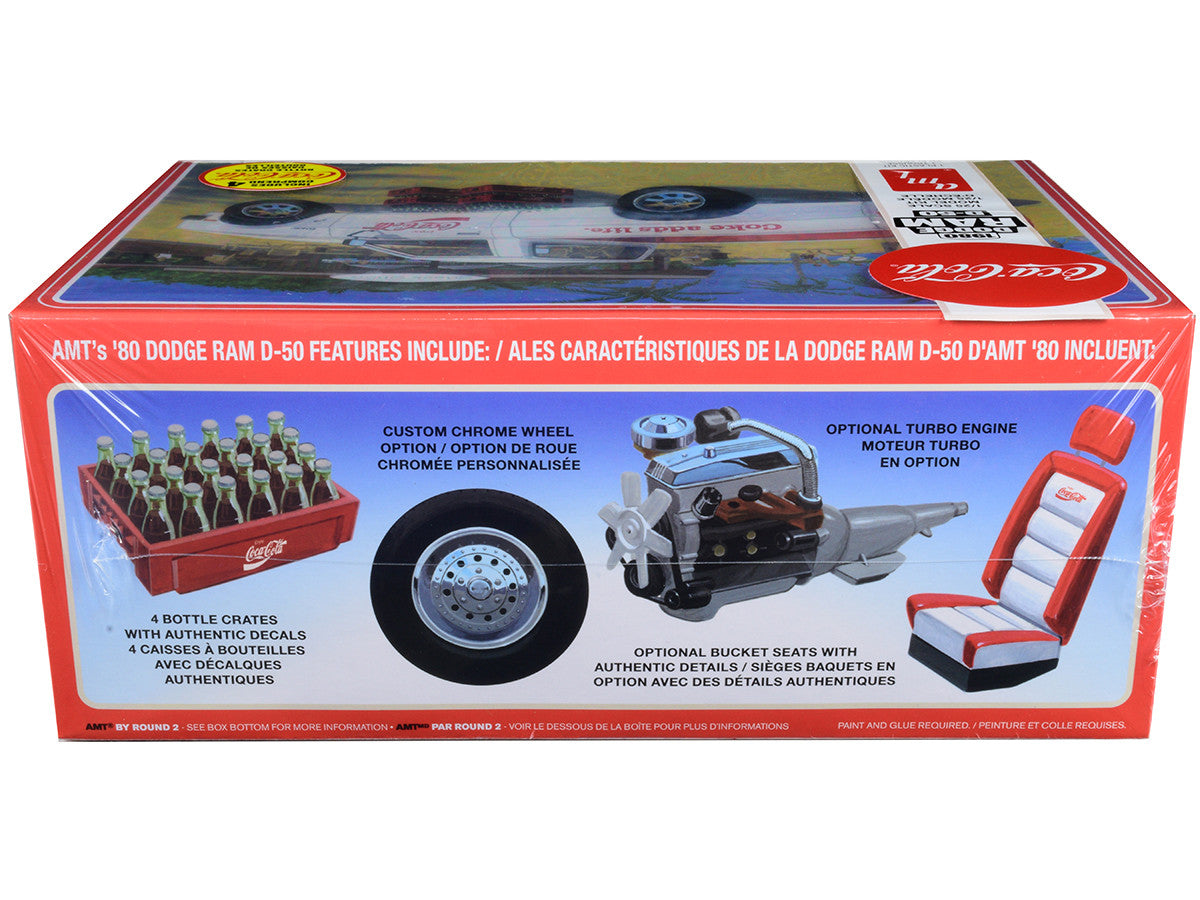 Skill 3 Model Kit 1980 Dodge Ram D-50 Pickup Truck "Coca-Cola" Four Bottle Crates 1/25 Scale Model by AMT LuxuryLifeWay Online Store