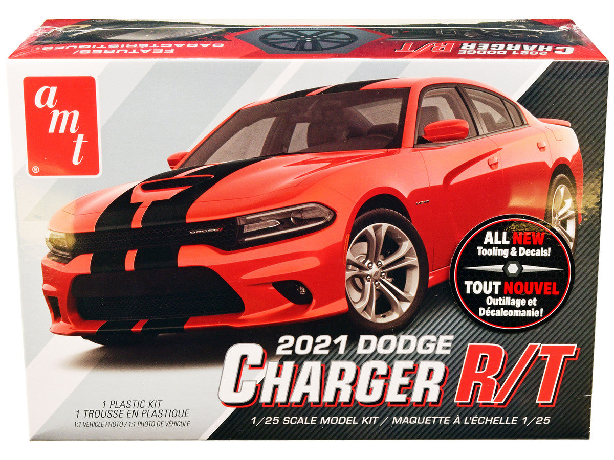 Skill 2 Model Kit 2021 Dodge Charger R/T 1/25 Scale Model by AMT LuxuryLifeWay Online Store