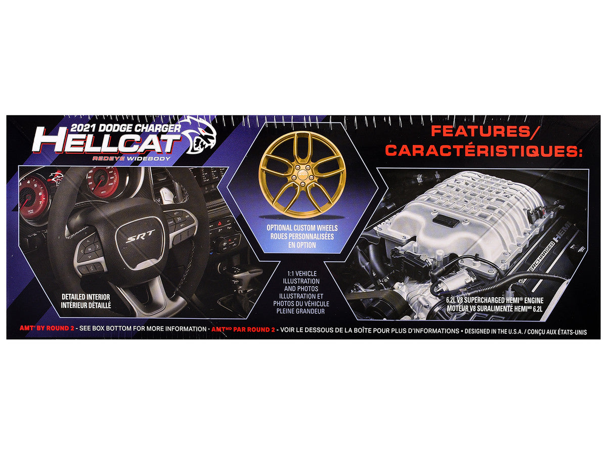 Skill 2 Model Kit 2021 Dodge Charger Hellcat Redeye Widebody 1/25 Scale Model by AMT LuxuryLifeWay Online Store