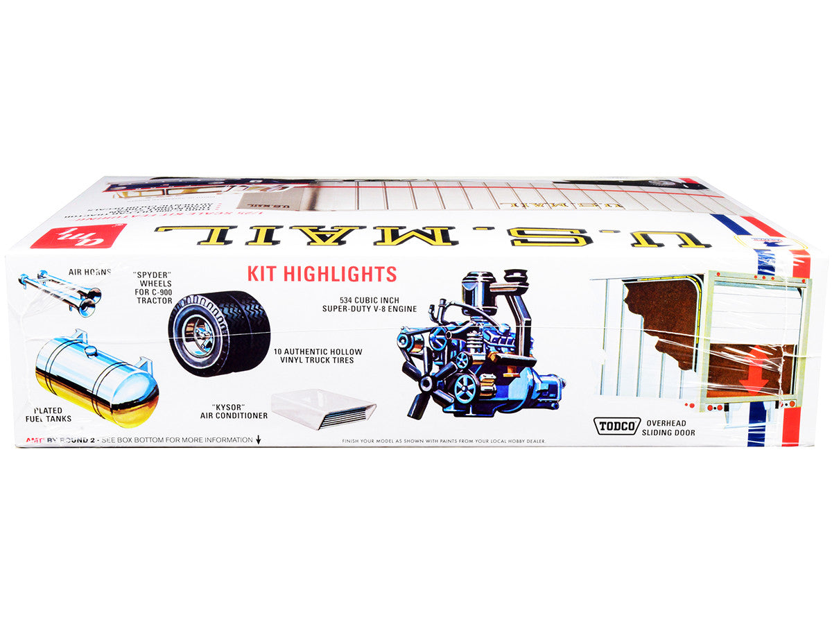 Skill 3 Model Kit Ford C900 Truck Tractor with Trailer "U.S. Mail" 1/25 Scale Model by AMT LuxuryLifeWay Online Store