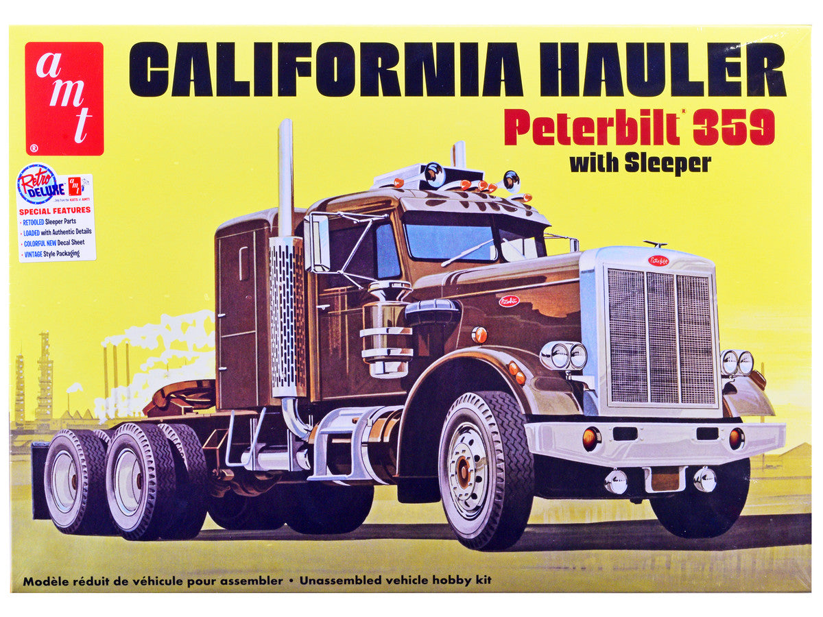 Skill 3 Model Kit Peterbilt 359 California Hauler with Sleeper Cab 1/25 Scale Model by AMT LuxuryLifeWay Online Store