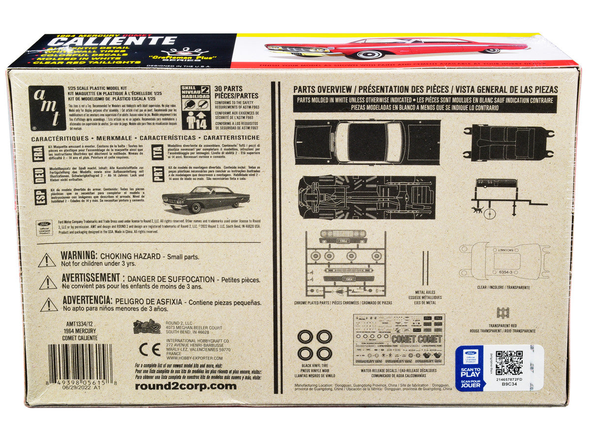 Skill 2 Model Kit 1964 Mercury Comet Caliente "Craftsman Plus" Series 1/25 Scale Model by AMT LuxuryLifeWay Online Store