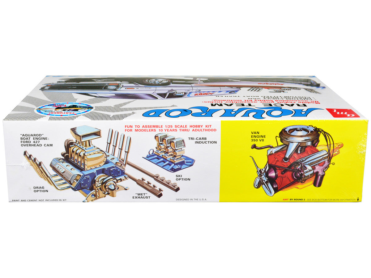 Skill 2 Model Kit Chevrolet Custom Van with Drag/Ski Boat and Trailer "Aqua Rod Race Team" 1/25 Scale Model by AMT LuxuryLifeWay Online Store