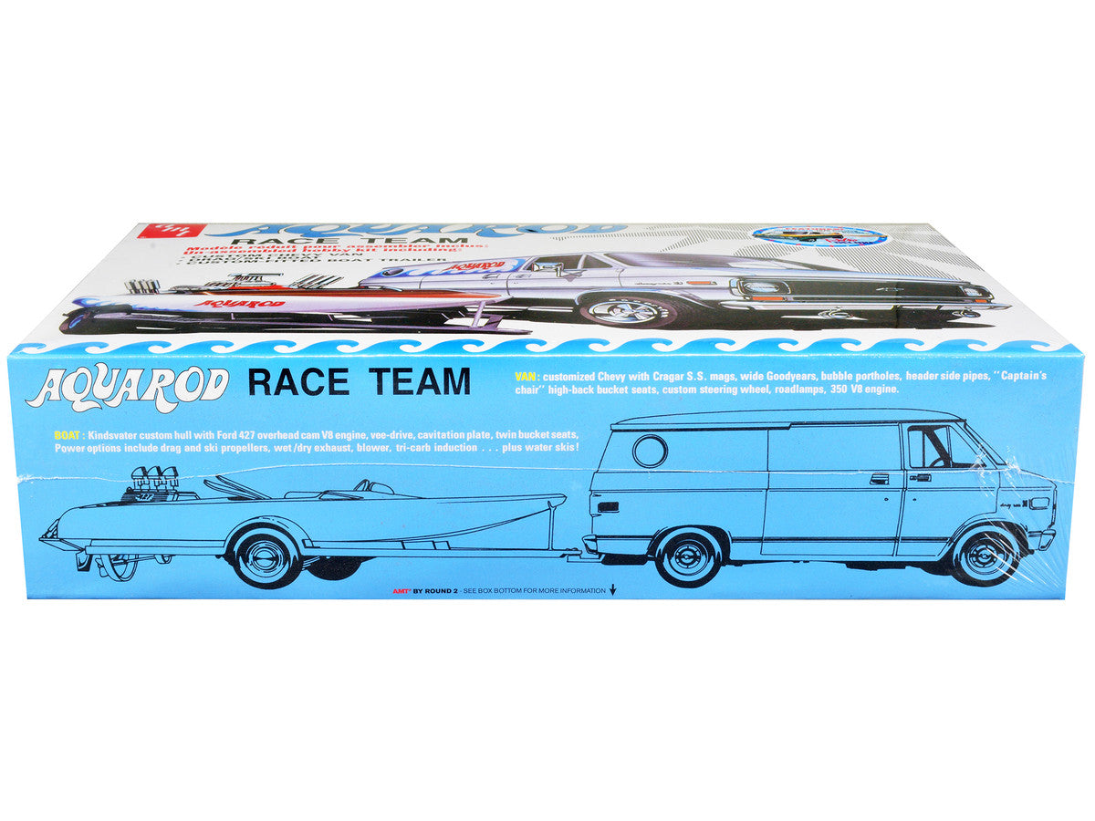 Skill 2 Model Kit Chevrolet Custom Van with Drag/Ski Boat and Trailer "Aqua Rod Race Team" 1/25 Scale Model by AMT LuxuryLifeWay Online Store
