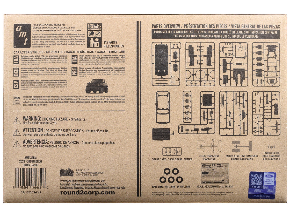 Skill 2 Model Kit 2023 Ford Bronco Outer Banks 1/25 Scale Model by AMT LuxuryLifeWay Online Store