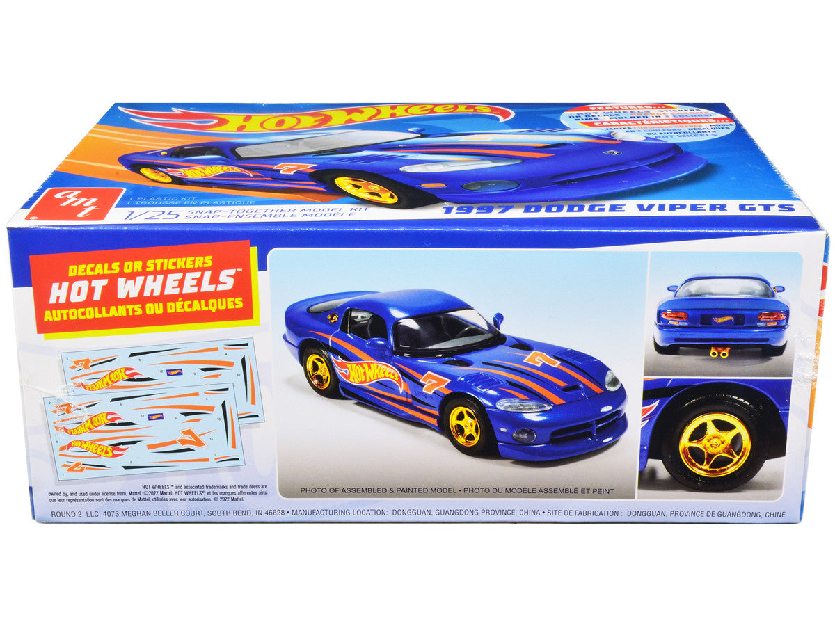Skill 1 Snap Model Kit 1997 Dodge Viper GTS "Hot Wheels" 1/25 Scale Model by AMT LuxuryLifeWay Online Store