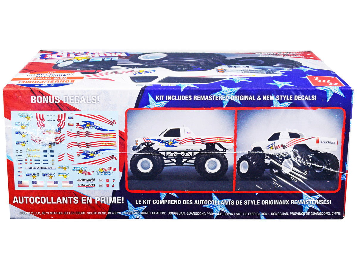 Skill 1 Snap Model Kit Chevrolet Silverado "USA-1" Monster Truck 1/32 Scale Model by AMT LuxuryLifeWay Online Store