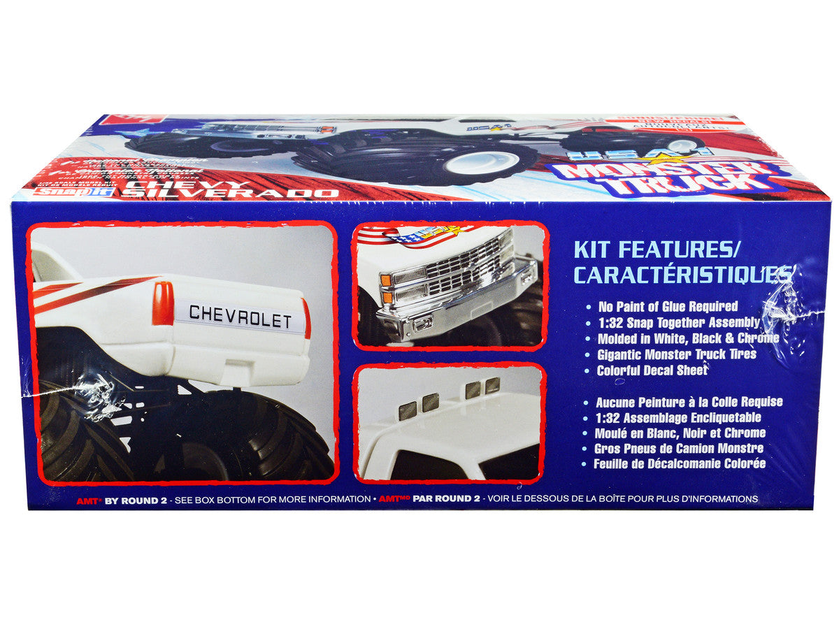 Skill 1 Snap Model Kit Chevrolet Silverado "USA-1" Monster Truck 1/32 Scale Model by AMT LuxuryLifeWay Online Store
