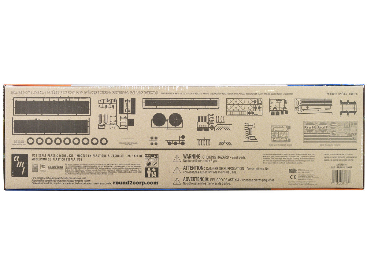 Skill 3 Model Kit Fruehauf Tanker Trailer "Gulf Oil" 1/25 Scale Model by AMT LuxuryLifeWay Online Store