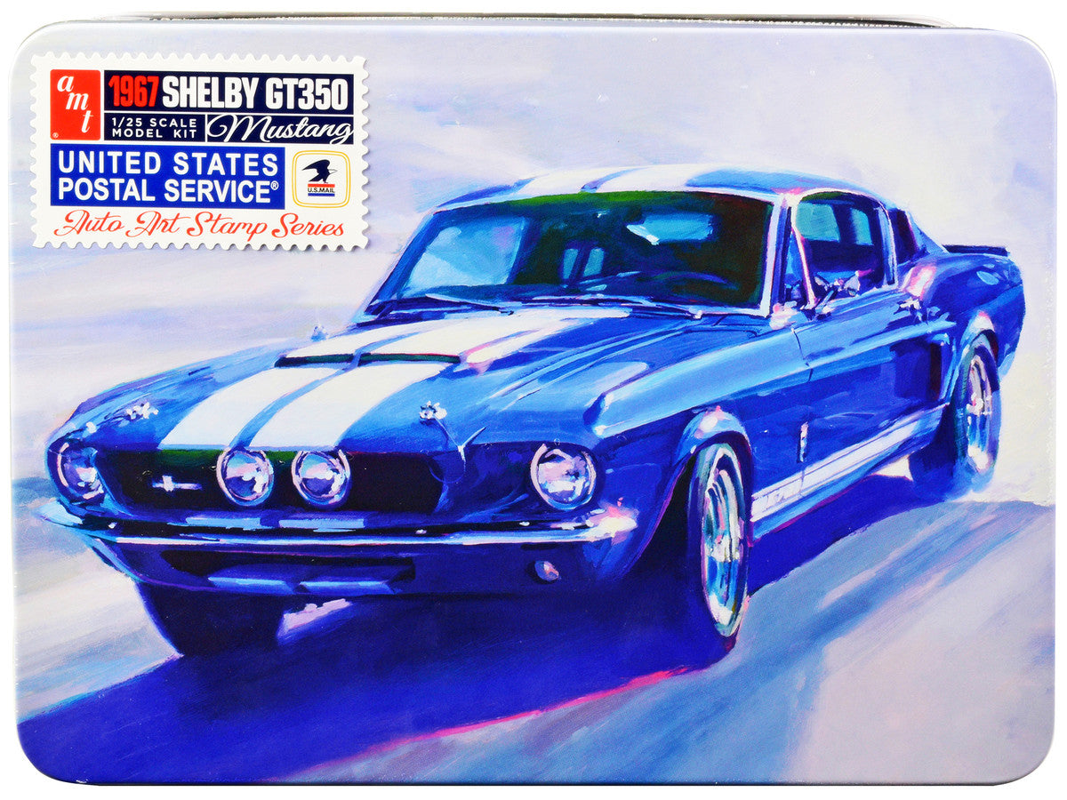 Skill 2 Model Kit 1967 Shelby Mustang GT350 USPS (United States Postal Service) "Auto Art Stamp Series" 1/25 Scale Model by AMT LuxuryLifeWay Online Store