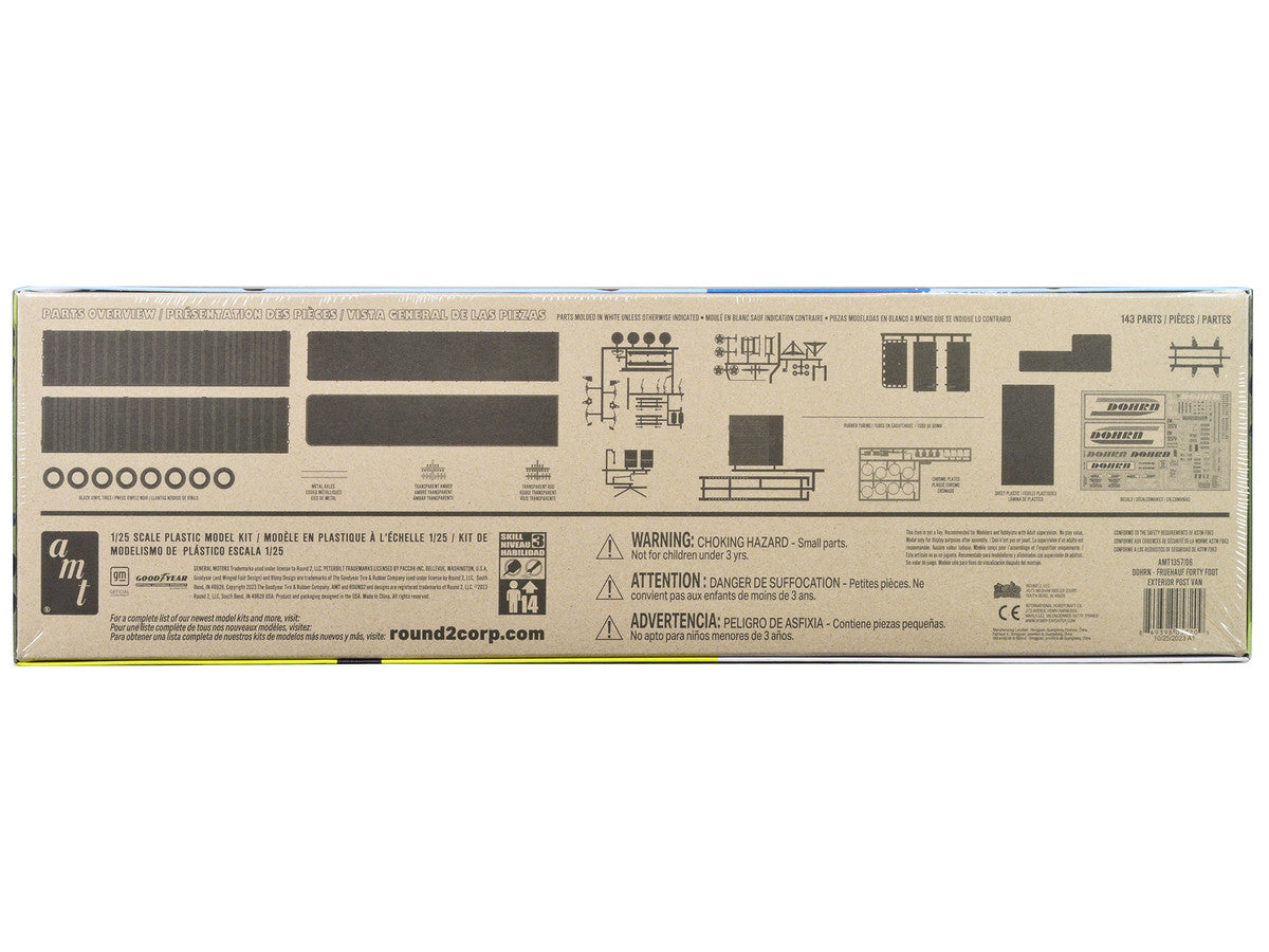Skill 3 Model Kit Fruehauf Forty Foot Exterior Post Van Trailer "Dohrn Transfer Co." 1/25 Scale Model by AMT LuxuryLifeWay Online Store