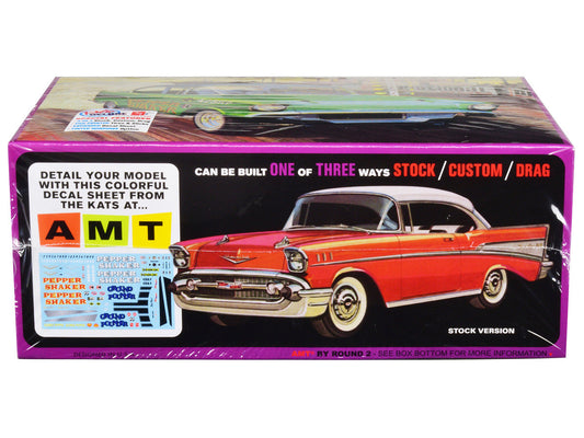 Skill 2 Model Kit 1957 Chevrolet Bel Air "Pepper Shaker" 3 in 1 Kit 1/25 Scale Model by AMT LuxuryLifeWay Online Store