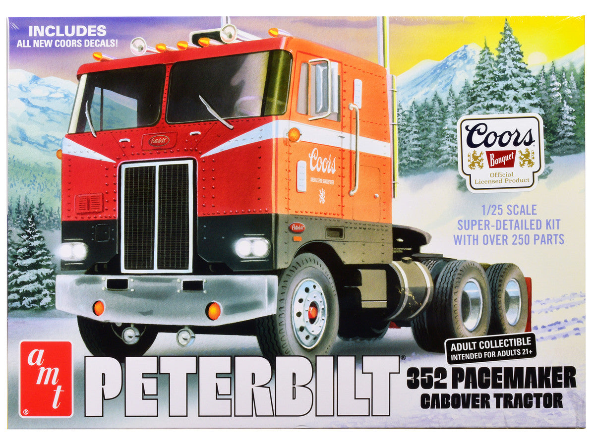 Skill 3 Model Kit Peterbilt 352 Pacemaker Cabover Tractor "Coors" 1/25 Scale Model by AMT LuxuryLifeWay Online Store